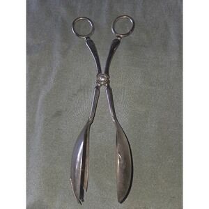 Leonard Silverplate Italy Vintage Scissor Salad Tongs Serving Utensil Silver